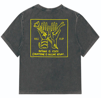 Nothing Static Boxi Tee Men - Blackwash