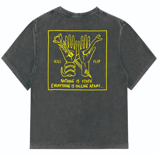 Nothing Static Boxi Tee Men - Blackwash