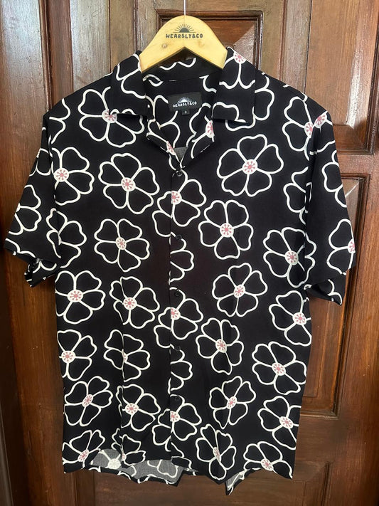 Wearsly Black Flower Shirt