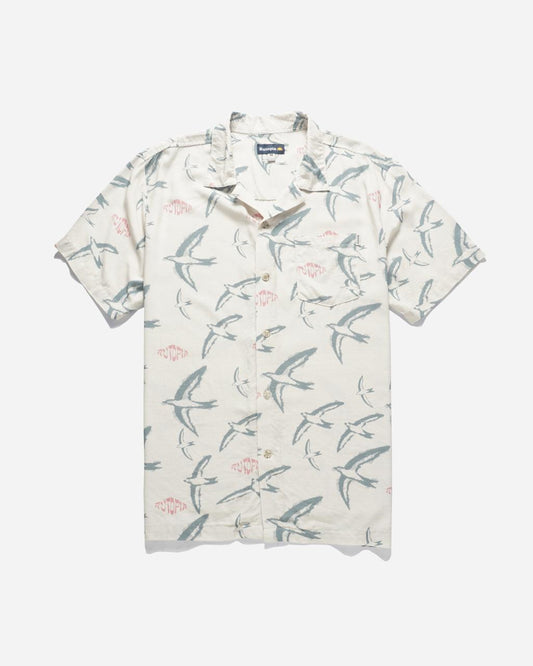Rutopia Bird Sketch Shirt Men - Cream