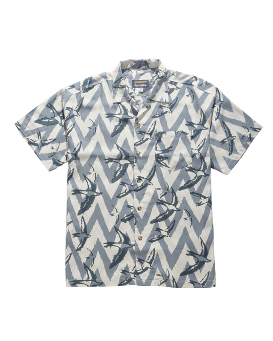 Rutopia Zigzag Pattern Shirt Men - Blue