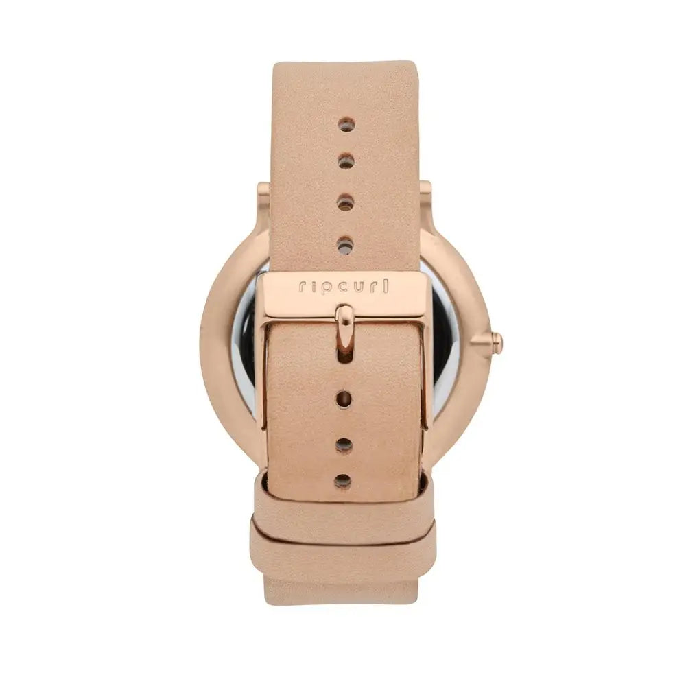 Flow Gold Leather Watch - Rose Gold