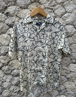 Wearsly Abstract White Flower Shirt