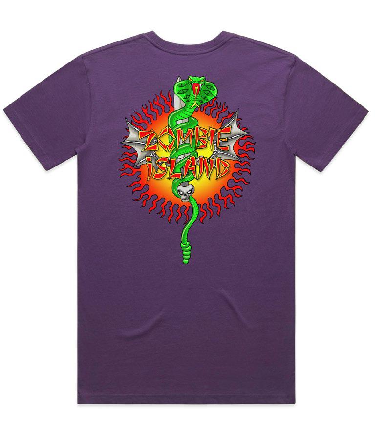 ZombieIsland Snake & Sword Tee Men - Purple