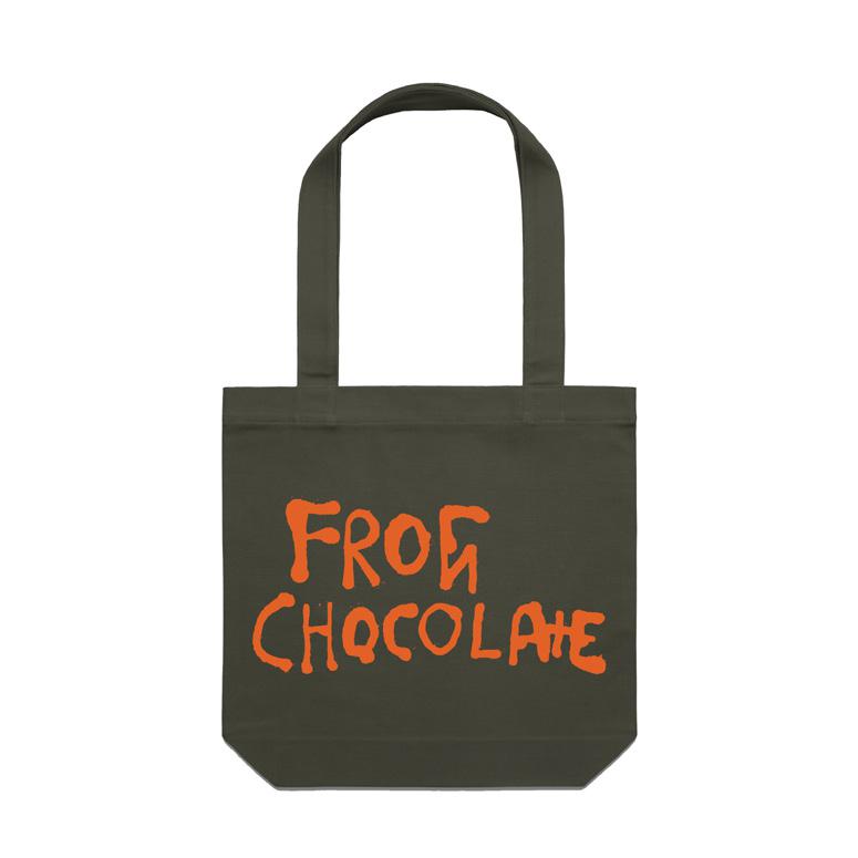 Frog Chocolate Tote Bag - Olive