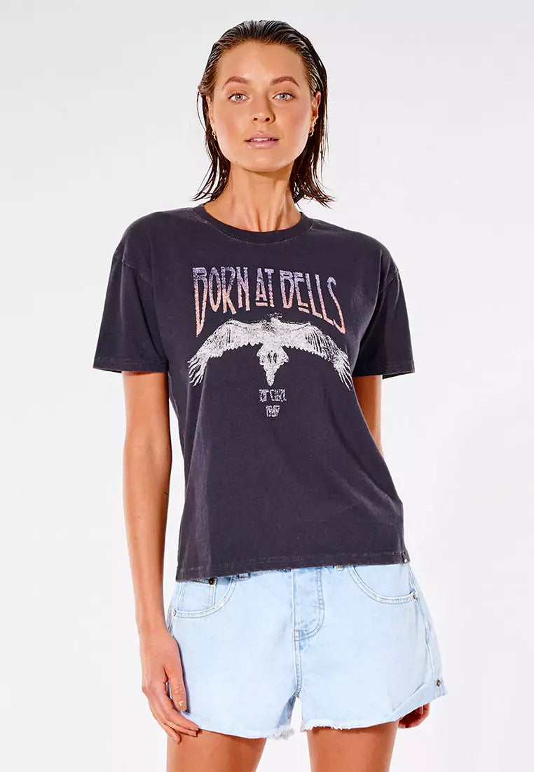 Bells Relaxed Tee - Washed Black