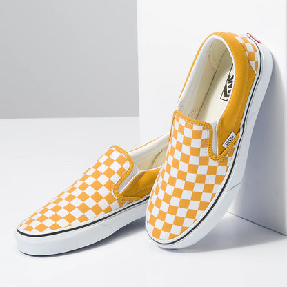 Original Vans Classic Slip On - Theory Checkerboard Golden Yellow