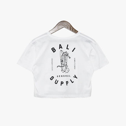 BGS Tiger++ Crop Tee White