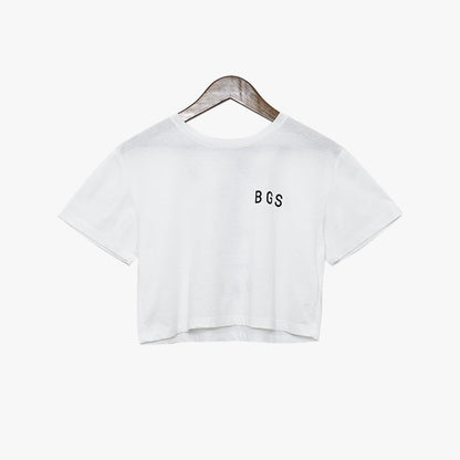 BGS Tiger++ Crop Tee White