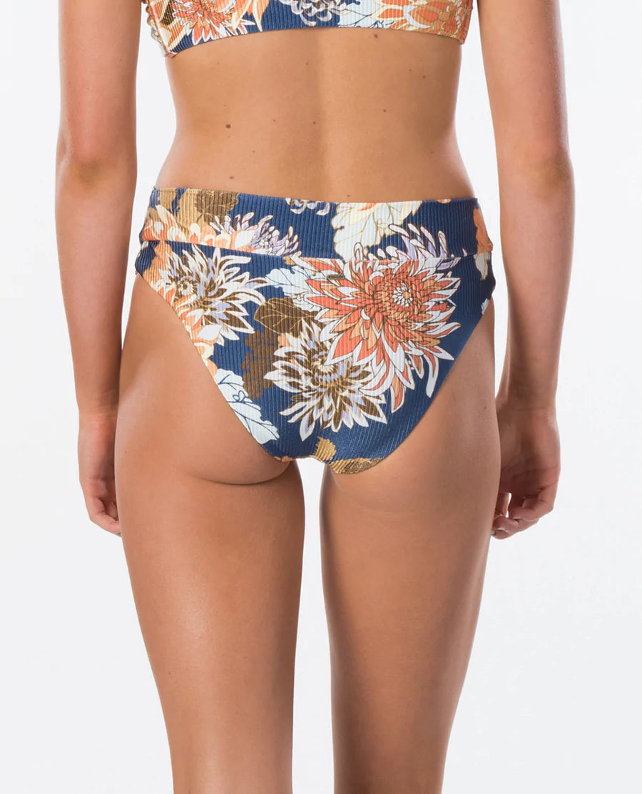 Sunsetters Floral High Cheeky Pant - Dark Blue